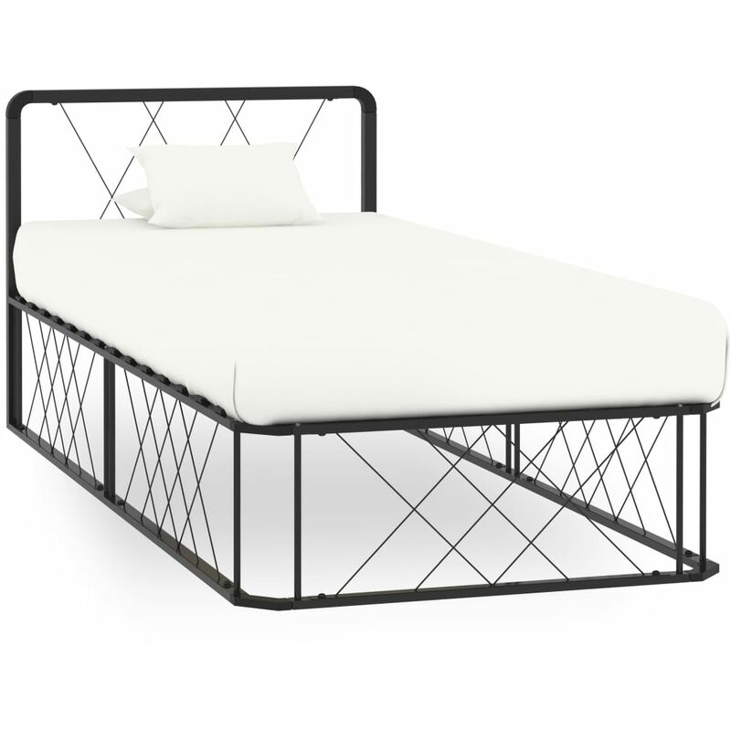 

Estructura de cama de metal negro 100x200 cm - Negro