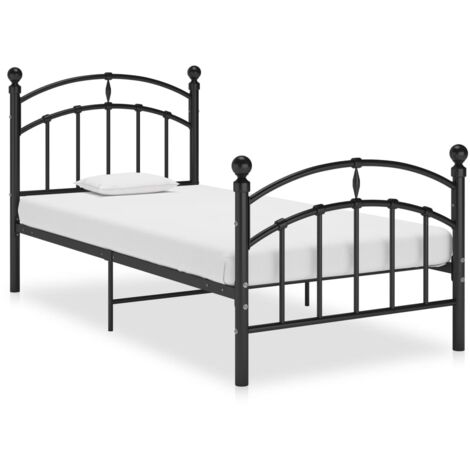 Estructura de cama de metal negro 100x200 cm