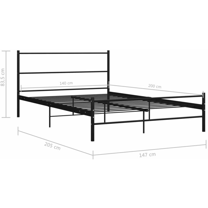 

Estructura de cama de metal negro 140x200 cm