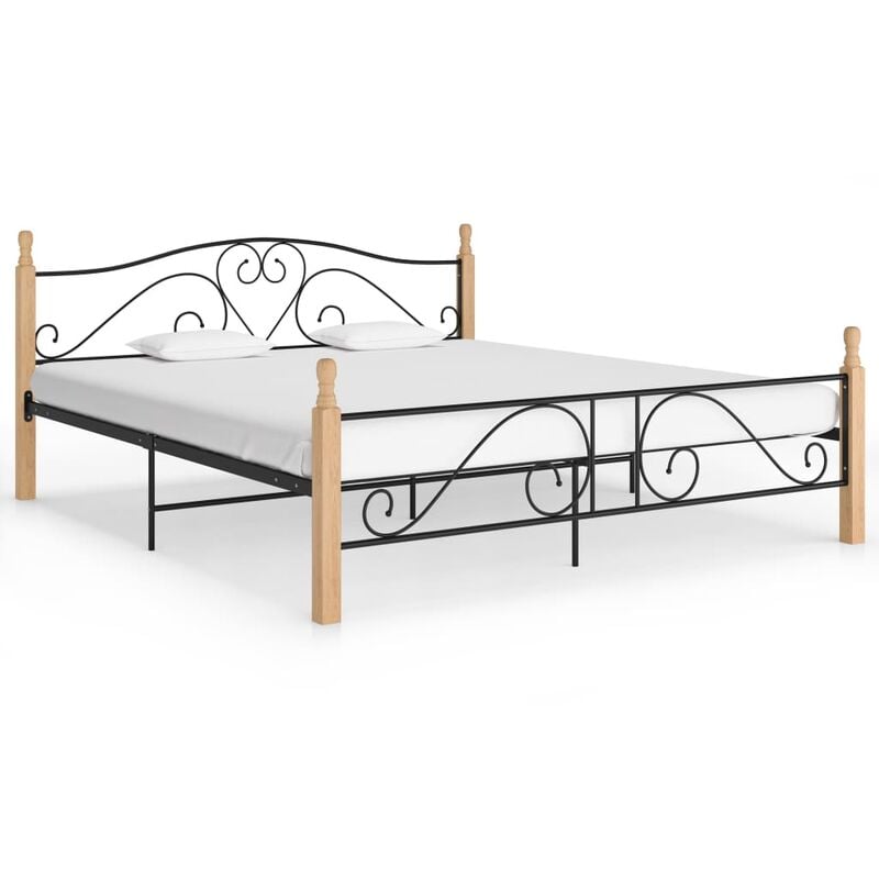 

Estructura de cama de metal negro 200x200 cm - Negro
