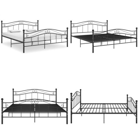Estructura de cama de metal negro 200x200 cm - Estructura de cama - Cama doble