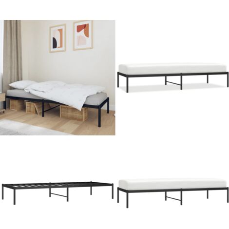 Estructura de cama de metal negro 80x200 cm - Cama de metal - Cama de acero