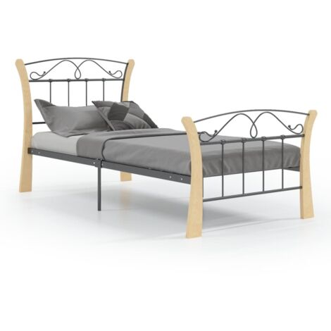 Estructura de cama de metal negro 90x200 cm