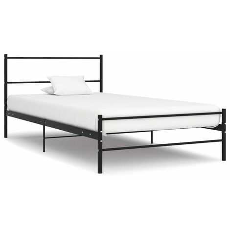 vidaXL Estructura de cama extensible metal negra 80x130/200 cm