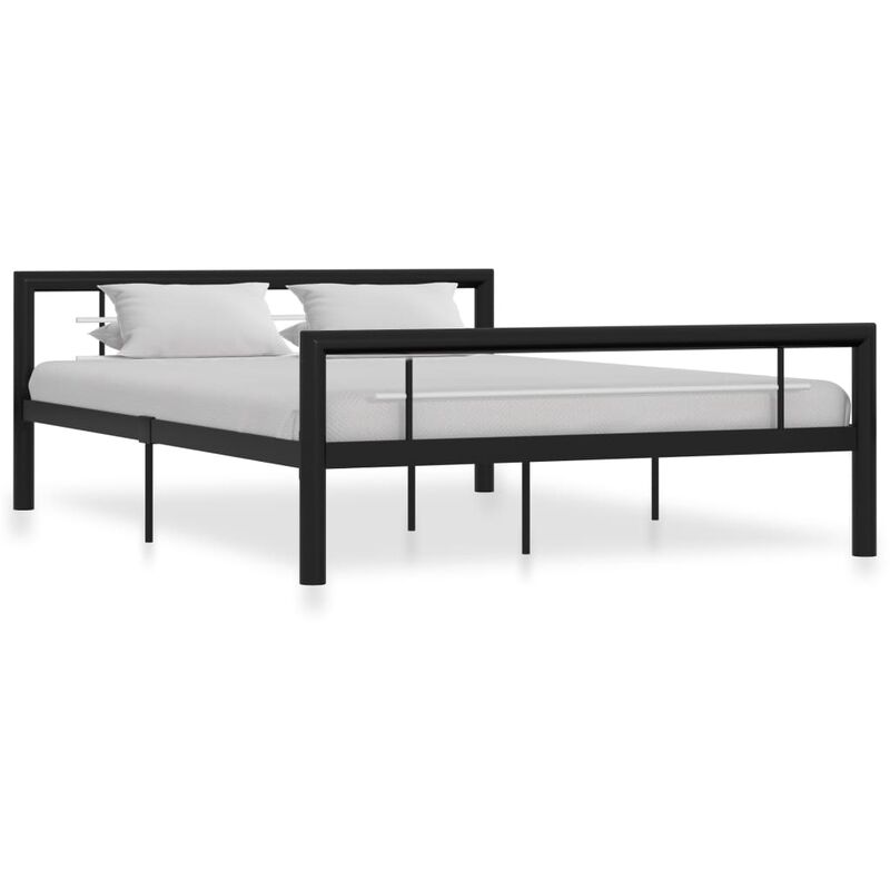 

Estructura de cama de metal negro y blanco 160x200 cm