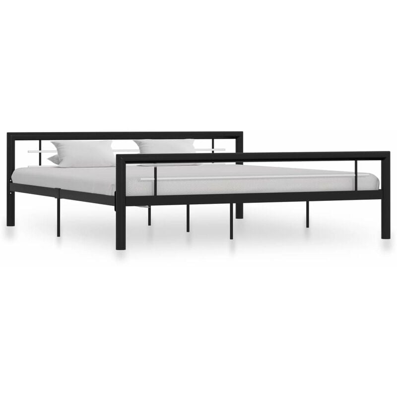 

Estructura de cama de metal negro y blanco 180x200 cm