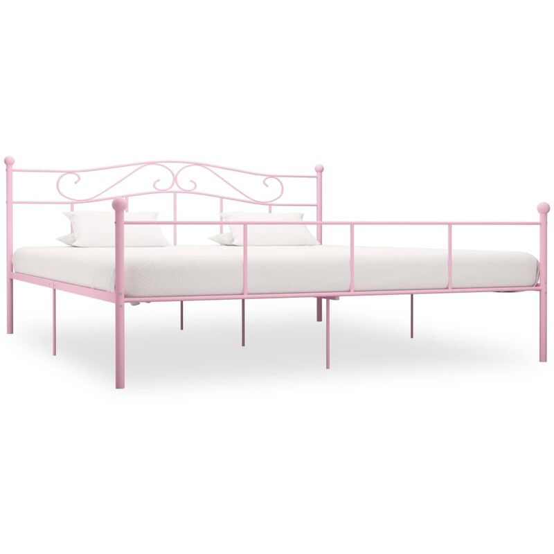 

Estructura de cama de metal rosa 180x200 cm