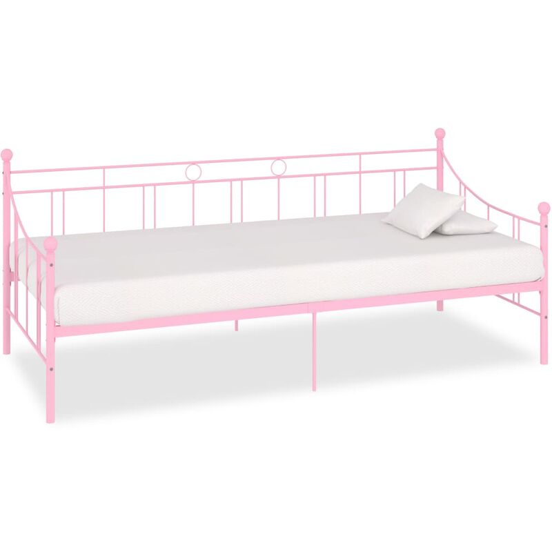 

Estructura de cama de metal rosa 90x200 cm
