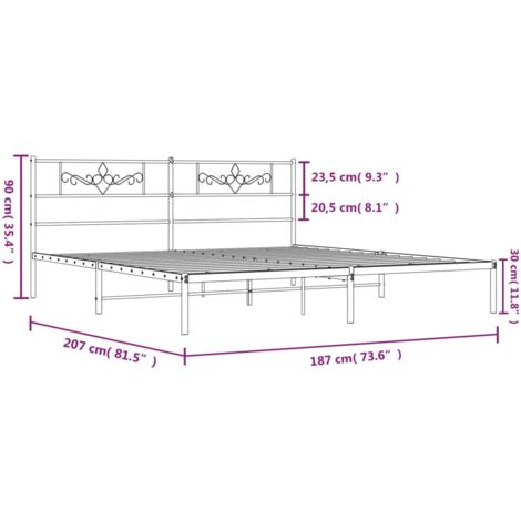Estructura de cama de metal Vidaxl con cabecero blanco, 180 x 200 cm, tamaño super king, fácil montaje