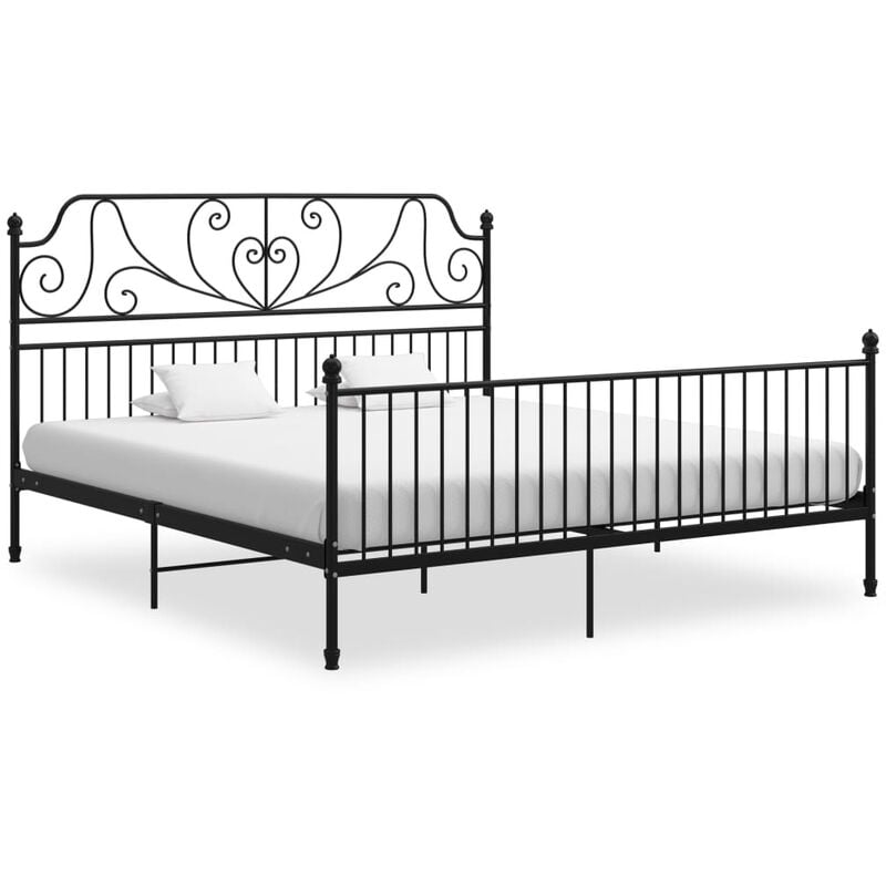 

Estructura de cama de metal y madera contrachapada 200x200 cm