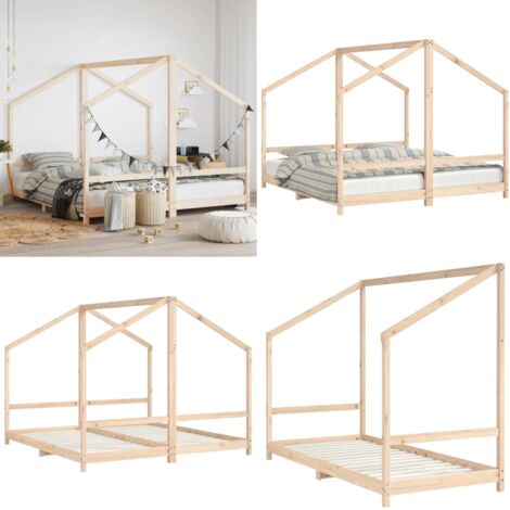 Estructura de cama de niños madera maciza de pino 2x(90x160) cm - Estructura de cama - Cama de madera