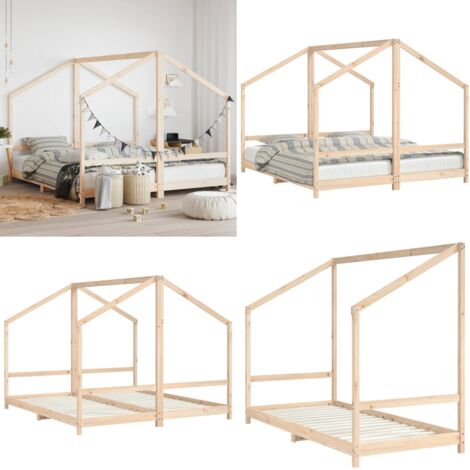 Estructura de cama de niños madera maciza de pino 2x(90x200) cm - Estructura de cama - Cama de madera