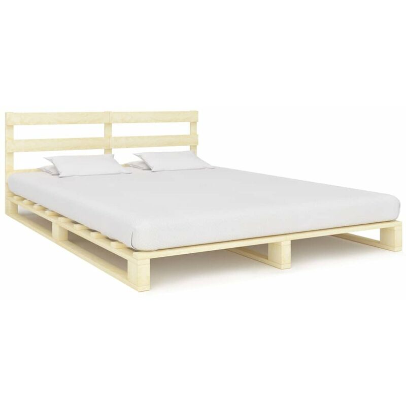 

Estructura de cama de pales madera maciza de pino 200x200 cm