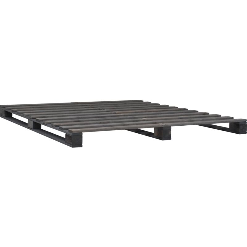 

Estructura de Cama de Palés Madera Maciza de Pino Gris 120x200 cm - Gris - Vidaxl