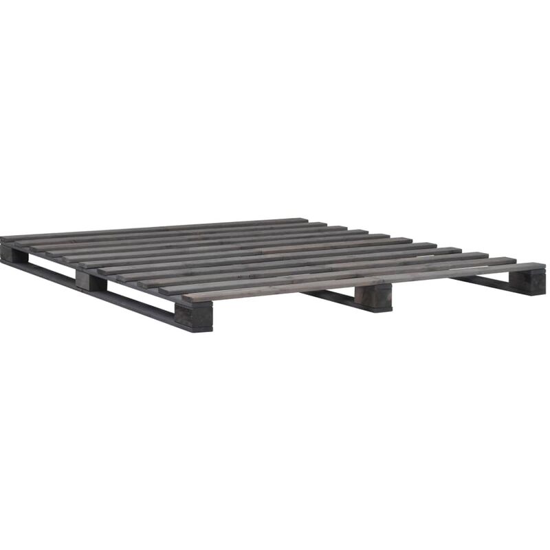 

vidaXL Estructura de Cama de Palés Madera Maciza de Pino Gris 200x200 cm - Gris