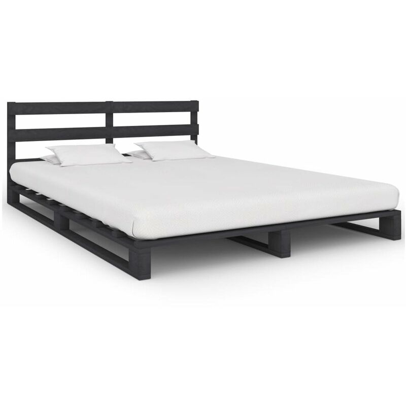 

Estructura de cama de pales madera maciza pino gris 120x200 cm