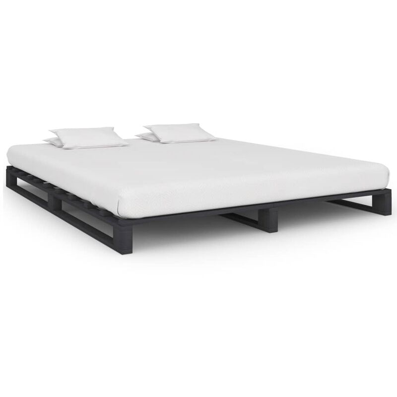 

Asupermall - Estructura de cama de pales madera maciza pino gris 160x200 cm