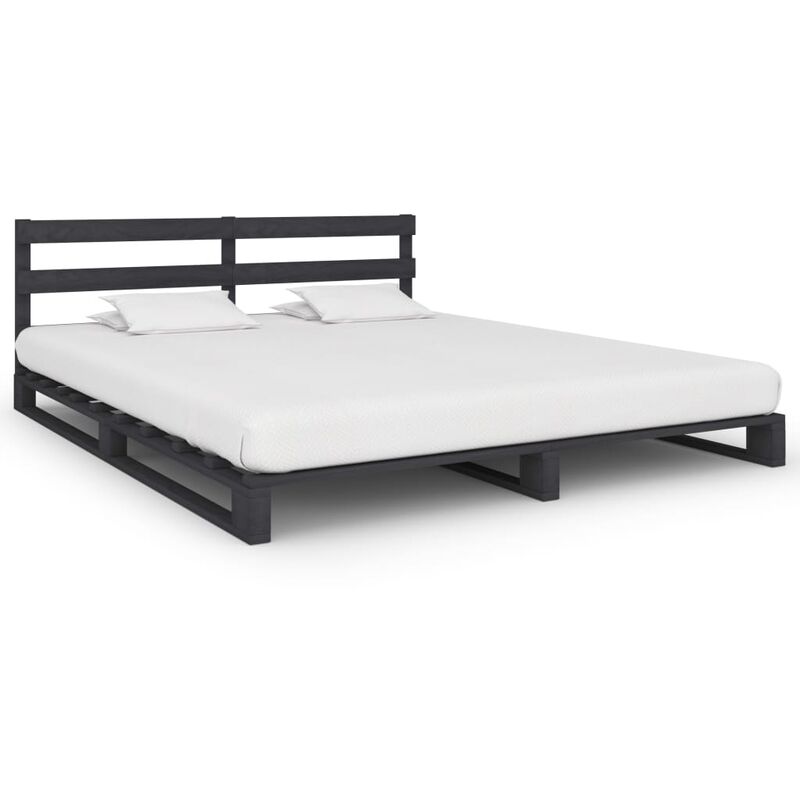 

Estructura de cama de pales madera maciza pino gris 200x200 cm