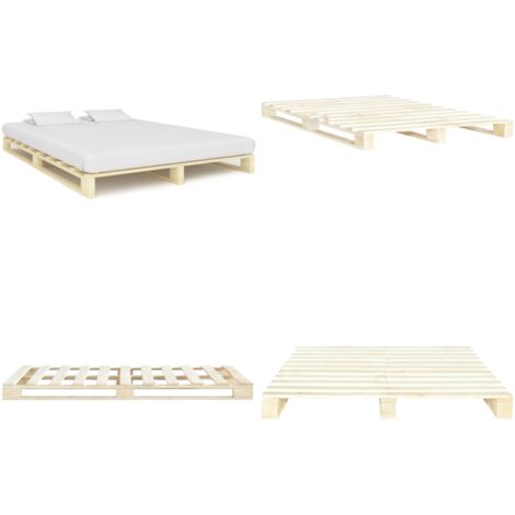 Estructura de cama de palets sin colchón madera pino 180x200 cm - Estructura de cama - Cama de palets