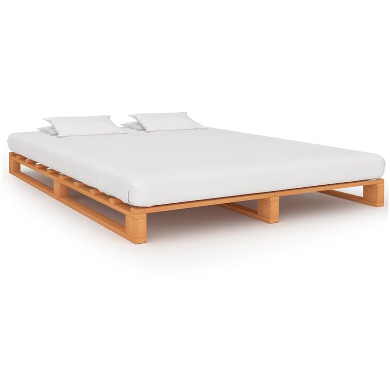 

Estructura de cama de palés madera maciza pino marrón 140x200cm - Marrón