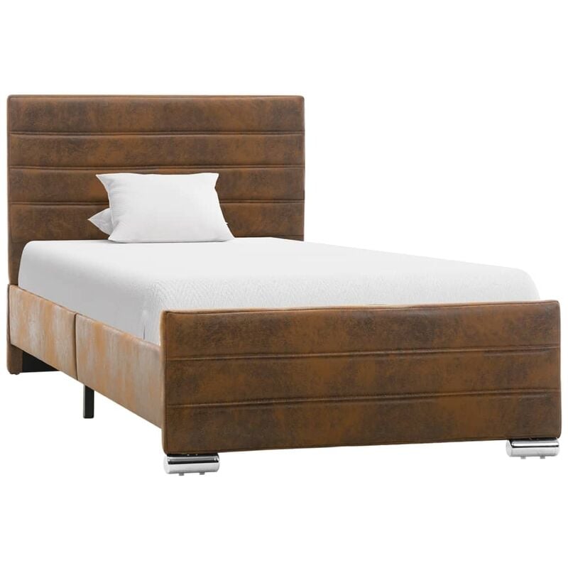 

Estructura de Cama de Piel de Ante Artificial Marrón 100x200 cm - Marrón - Vidaxl