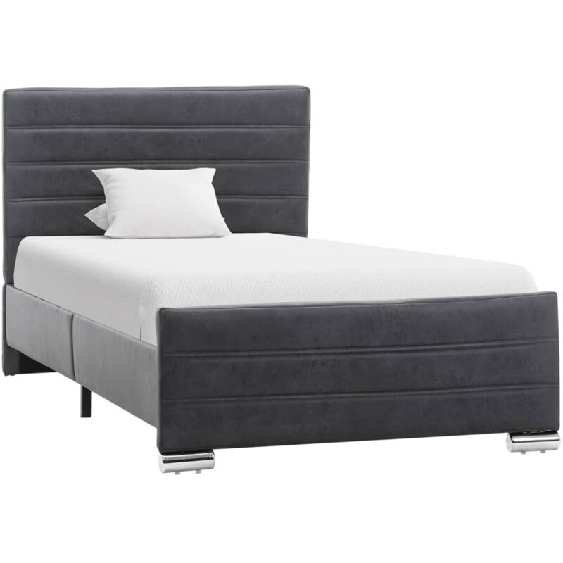 

Estructura de Cama de Piel de Ante Artificial Gris 90x200 cm - Gris - Vidaxl