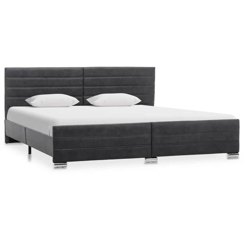 

Estructura de Cama de Piel de Ante Artificial Gris 160x200 cm - Gris - Vidaxl