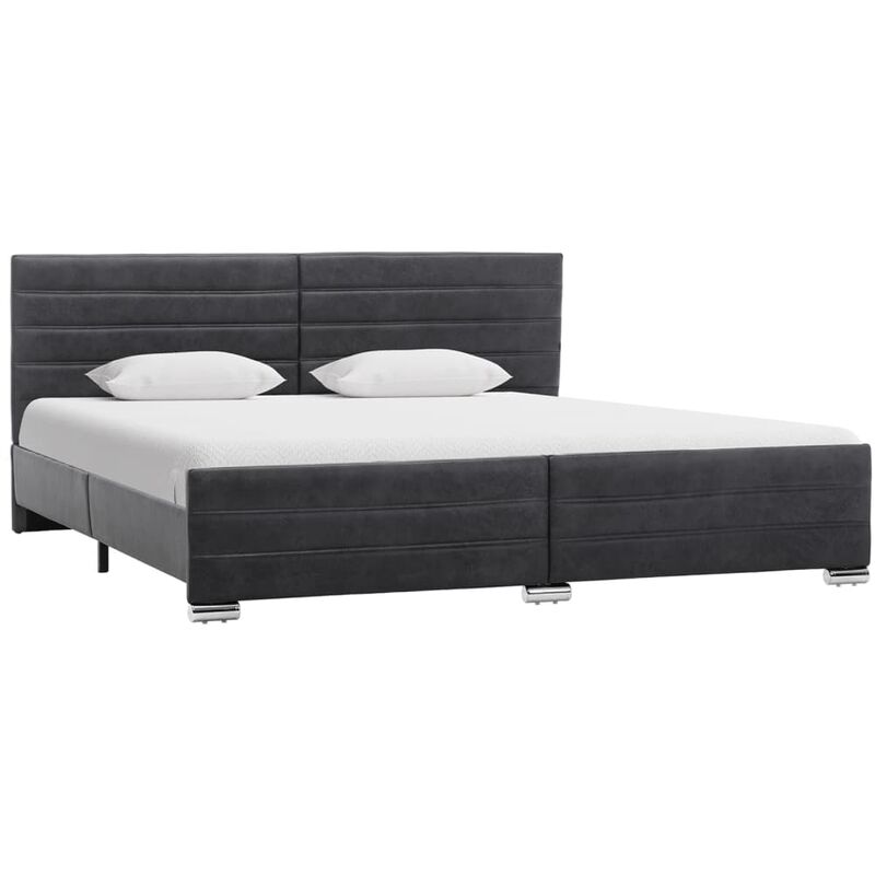 

Estructura de Cama de Piel de Ante Artificial Gris 180x200 cm - Gris - Vidaxl