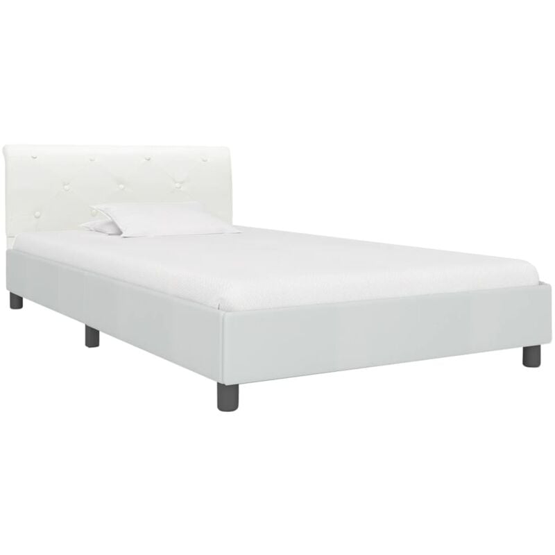 

Estructura de Cama de Cuero Sintético Blanco 100x200 cm - Blanco - Vidaxl