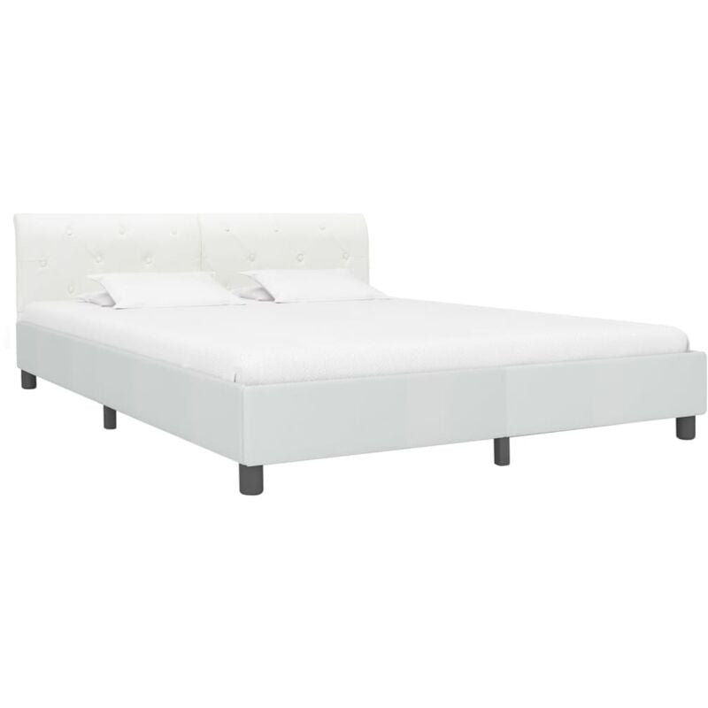

Estructura de Cama de Cuero Sintético Blanco 180x200 cm - Blanco - Vidaxl