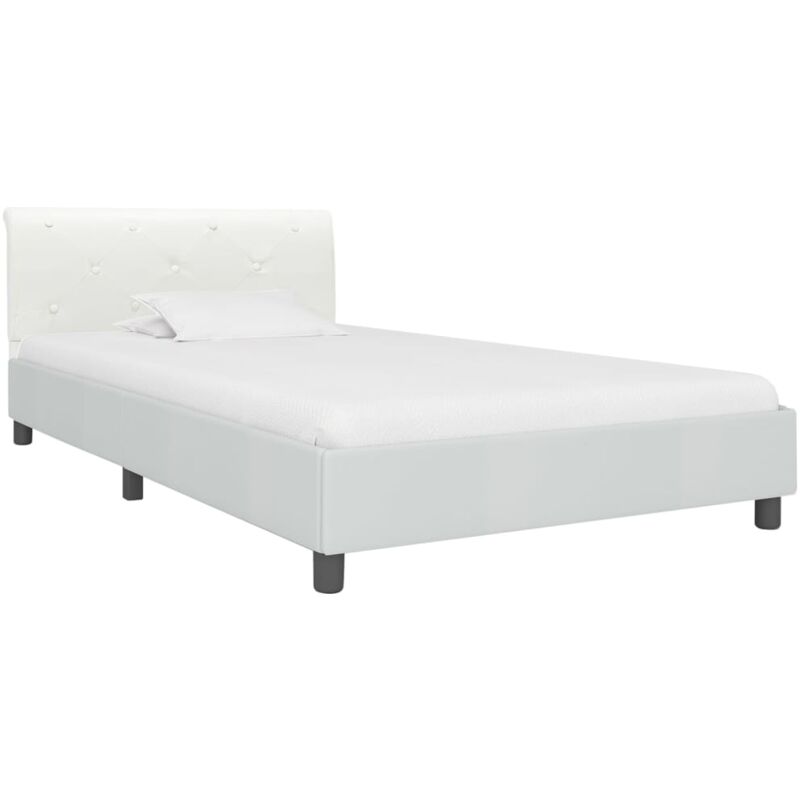 

vidaXL Estructura de Cama de Cuero Sintético Blanco 90x200 cm - Blanco
