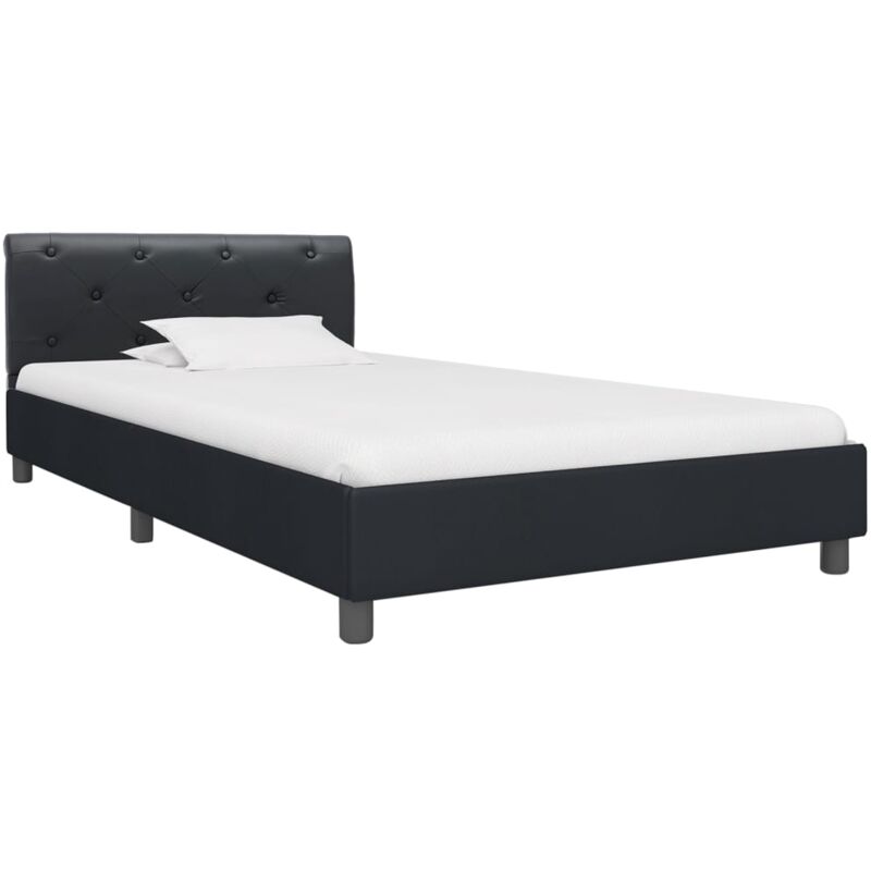 

Estructura de Cama de Cuero Sintético Negro 90x200 cm - Negro - Vidaxl