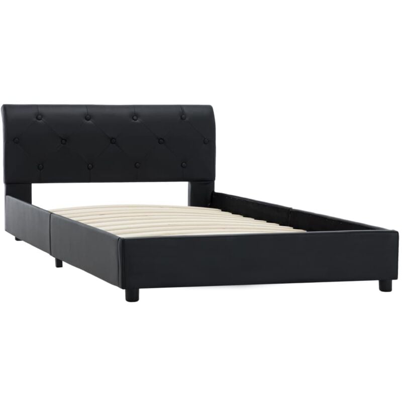 

Estructura de Cama de Cuero Sintético Negro 100x200 cm - Negro - Vidaxl