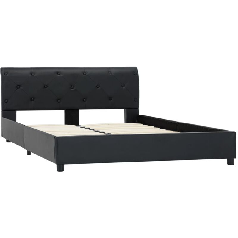 

vidaXL Estructura de Cama de Cuero Sintético Negro 120x200 cm - Negro