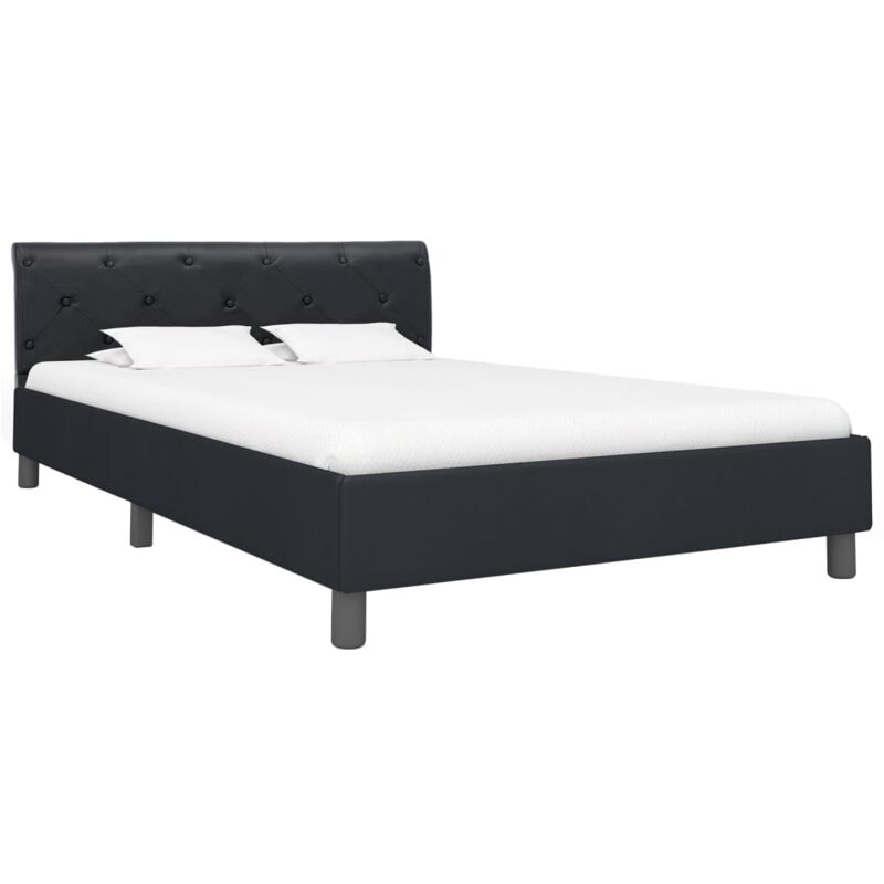 

Estructura de Cama de Cuero Sintético Negro 140x200 cm - Negro - Vidaxl