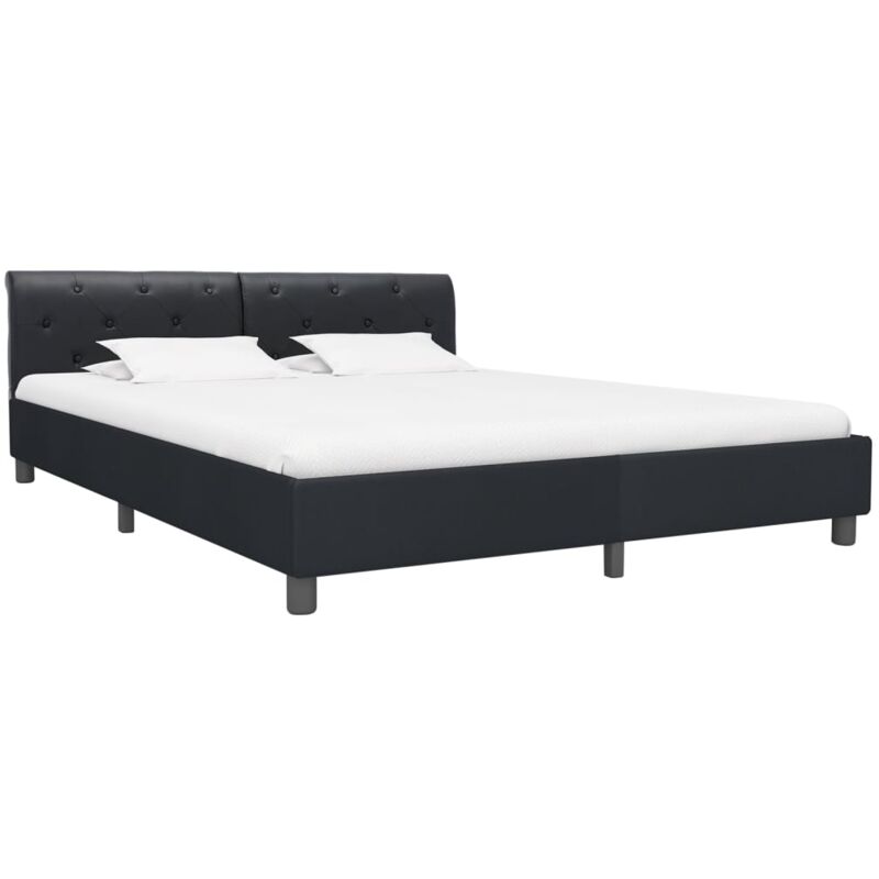 

Estructura de Cama de Cuero Sintético Negro 180x200 cm - Negro - Vidaxl