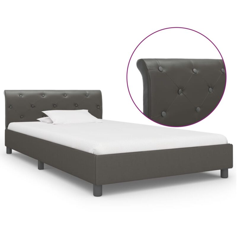 

Estructura de Cama de Cuero Sintético Gris 100x200 cm - Gris - Vidaxl
