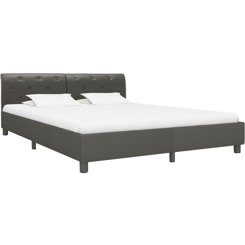 

Estructura de Cama de Cuero Sintético Gris 180x200 cm - Gris - Vidaxl