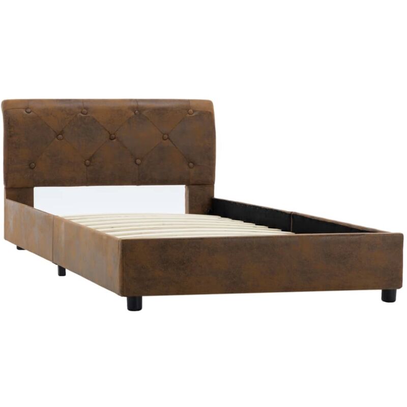 

Estructura de Cama de Piel de Ante Artificial Marrón 90x200 cm - Marrón - Vidaxl