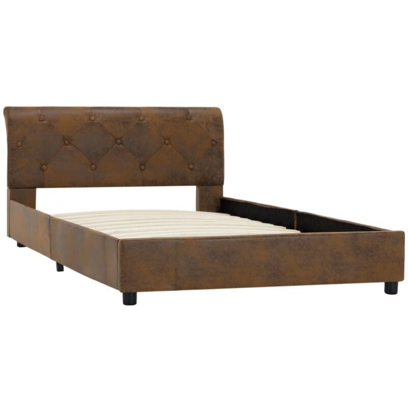 

Estructura de Cama de Piel de Ante Artificial Marrón 100x200 cm - Marrón - Vidaxl