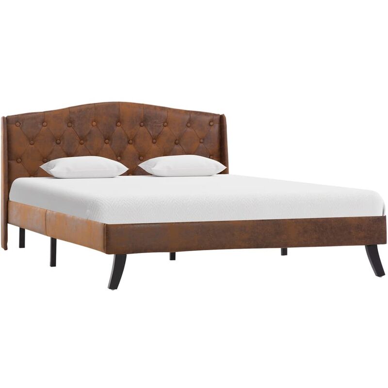 

Estructura de Cama de Piel de Ante Artificial Marrón 120x200 cm - Marrón - Vidaxl