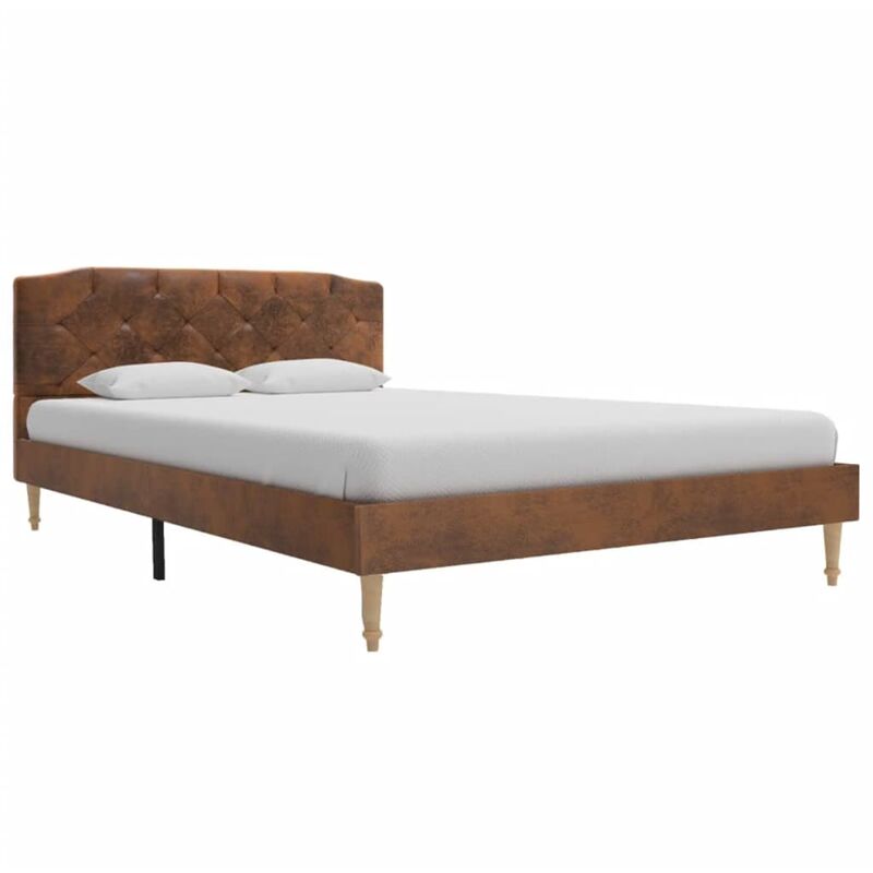 

Estructura de Cama de Piel de Ante Artificial Marrón 120x200 cm - Marrón - Vidaxl