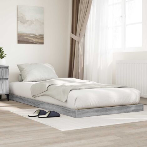 Estructura de Cama de Suelo Gris  90 x 190 cm