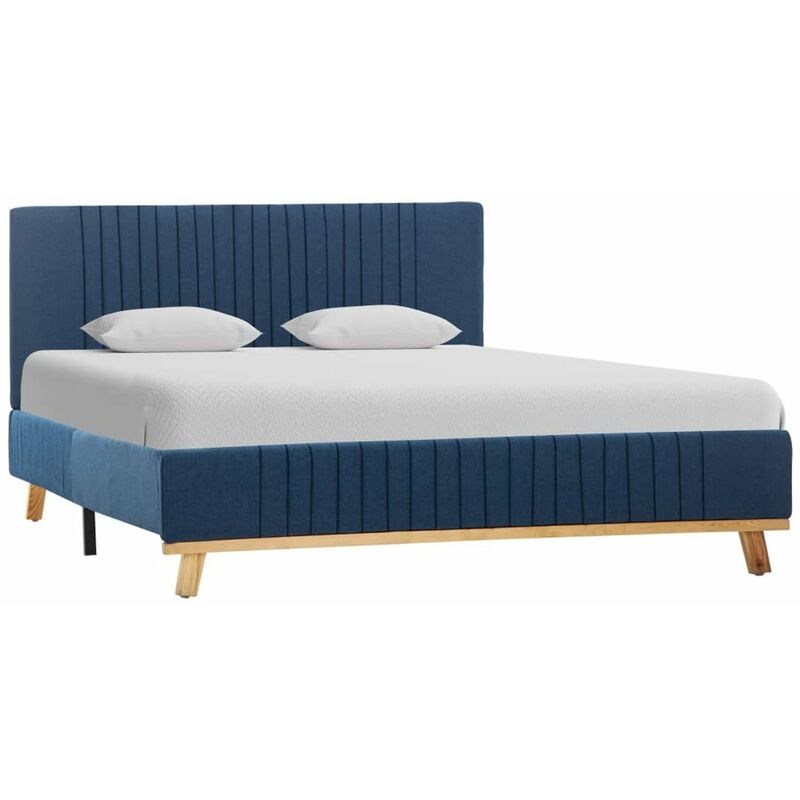 

Estructura de cama de tela azul 140x200 cm