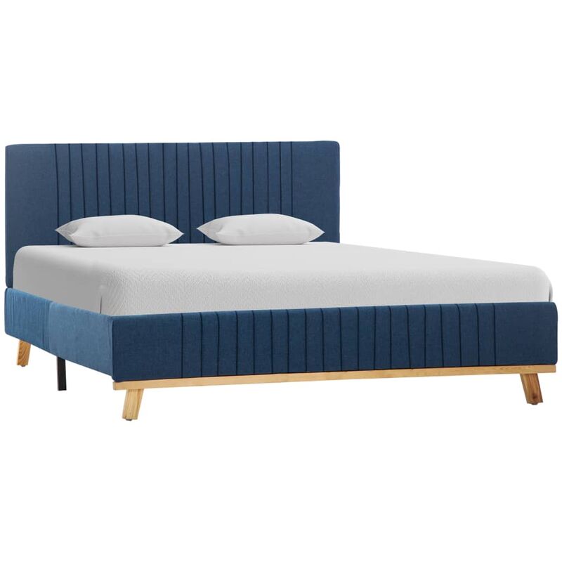 

Estructura de cama de tela azul 140x200 cm - Azul