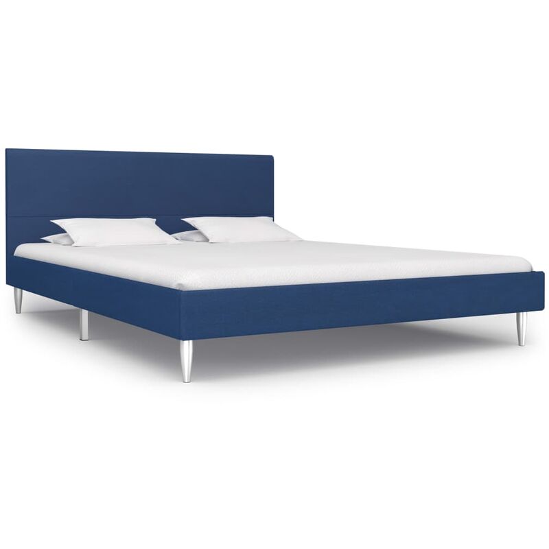 

Estructura de cama de tela azul 160x200 cm - Azul