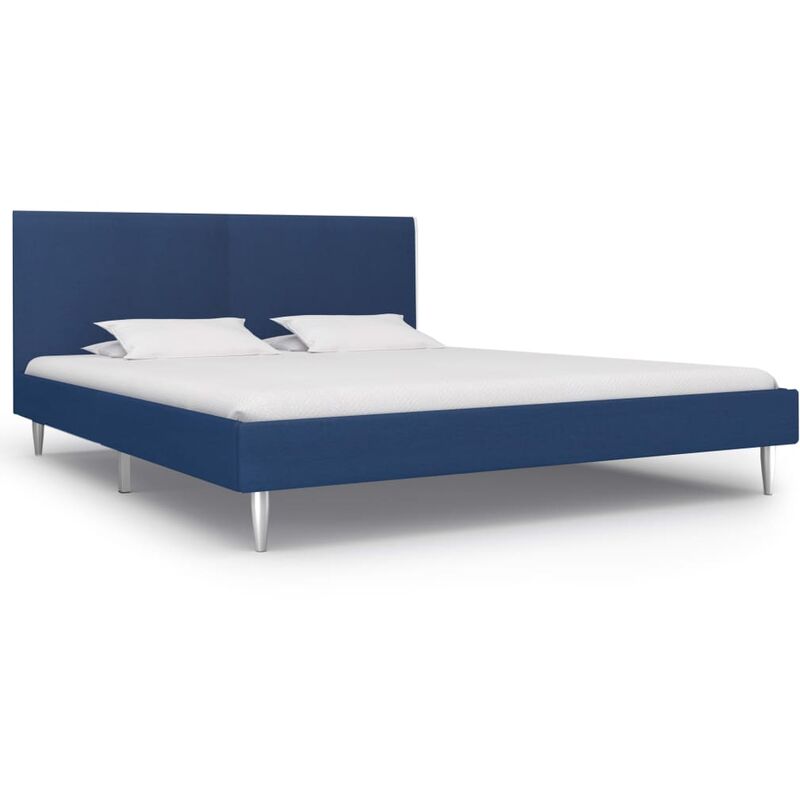 

Estructura de cama de tela azul 180x200 cm