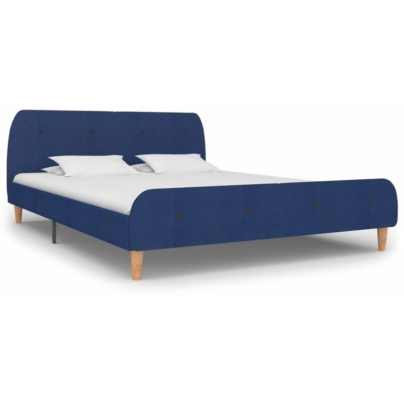 

Estructura de cama de tela azul 180x200 cm