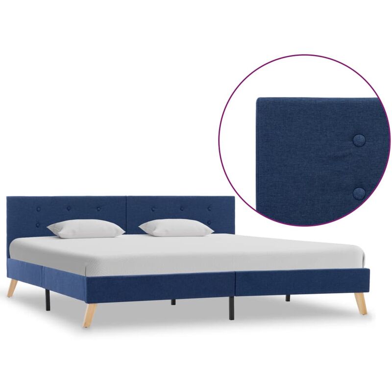 

Estructura de cama de tela azul 180x200 cm