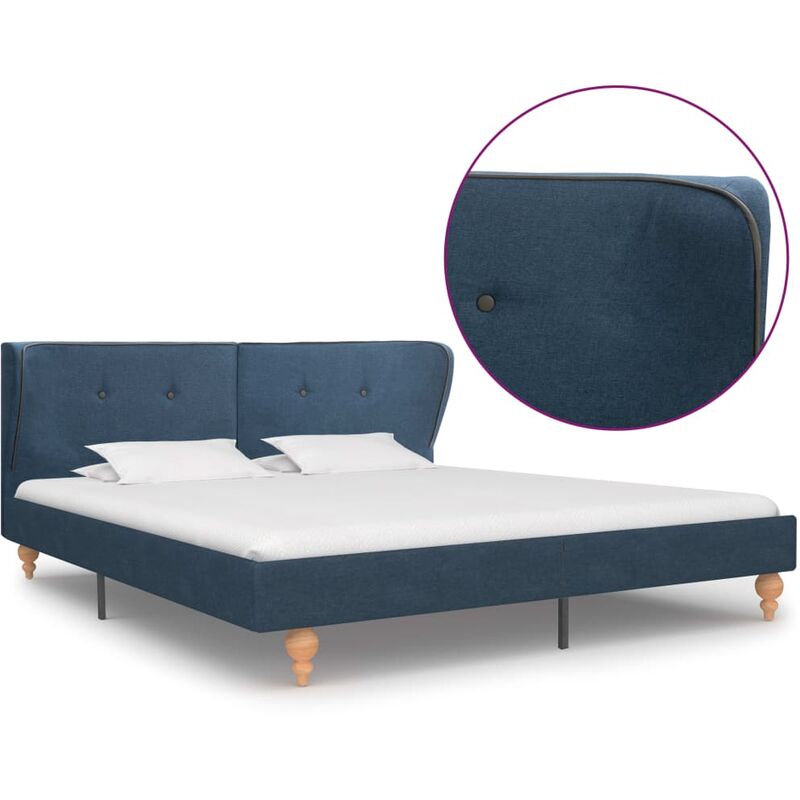 

Estructura de cama de tela azul 180x200 cm